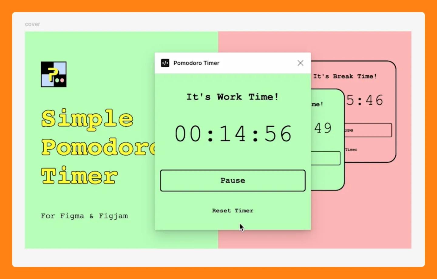 Image of a Pomodoro timer being used in a FigJam template.