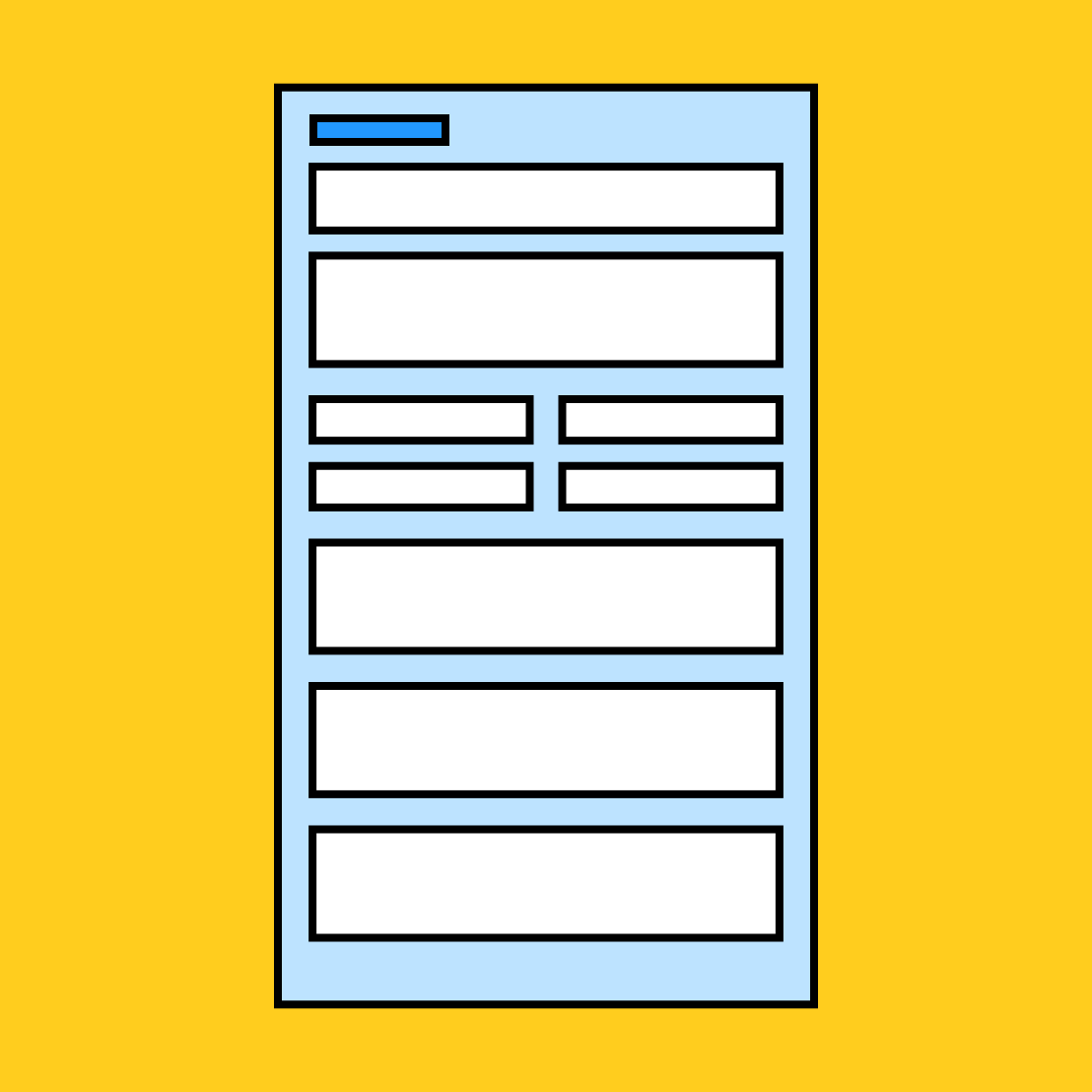 mockup of a creative brief with various sections for copy