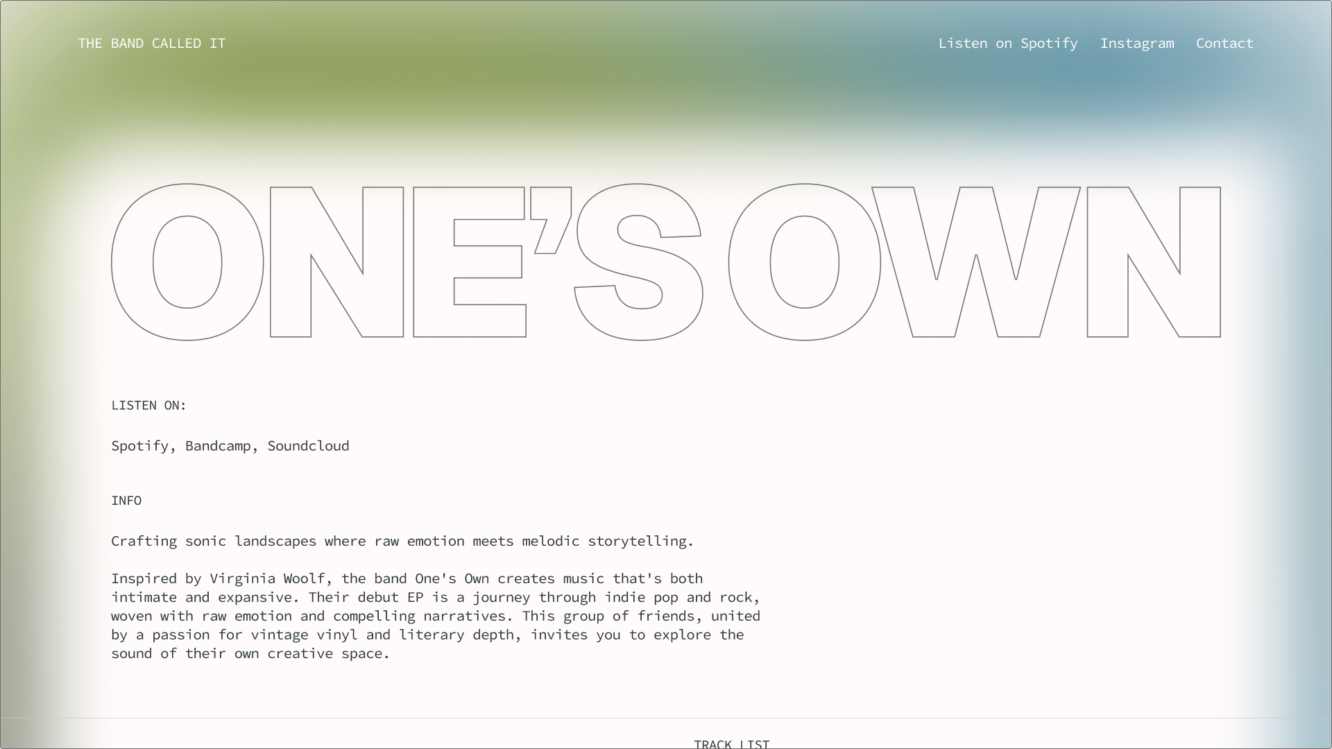 A screenshot of Figma’s dreamy band landing page template
