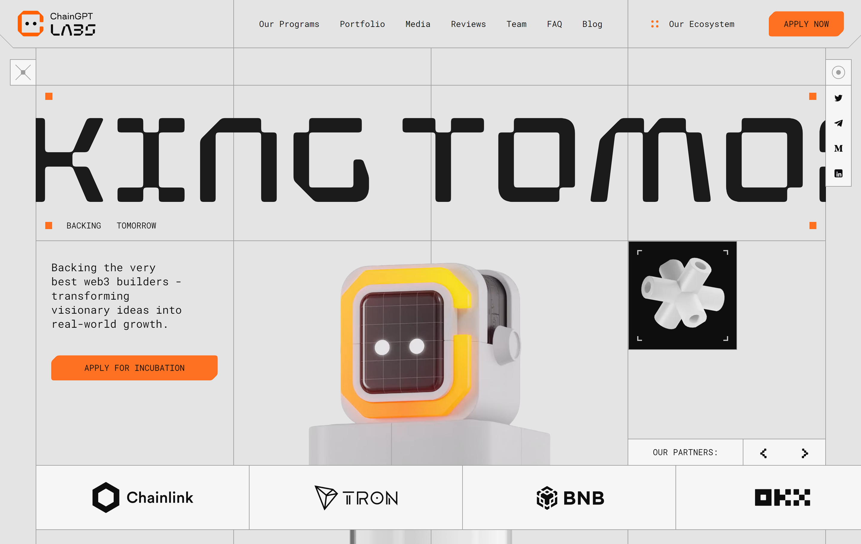 3D and immersive web design homepage example