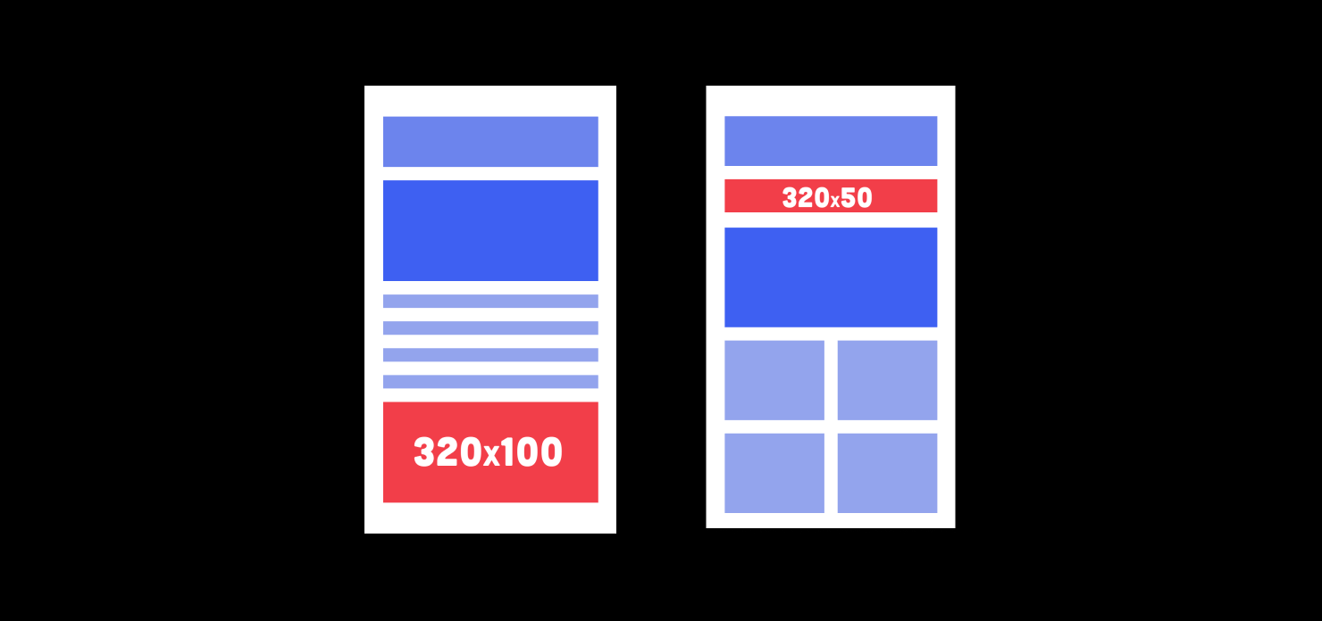 Ad dimensions: 320x100 and 320x50