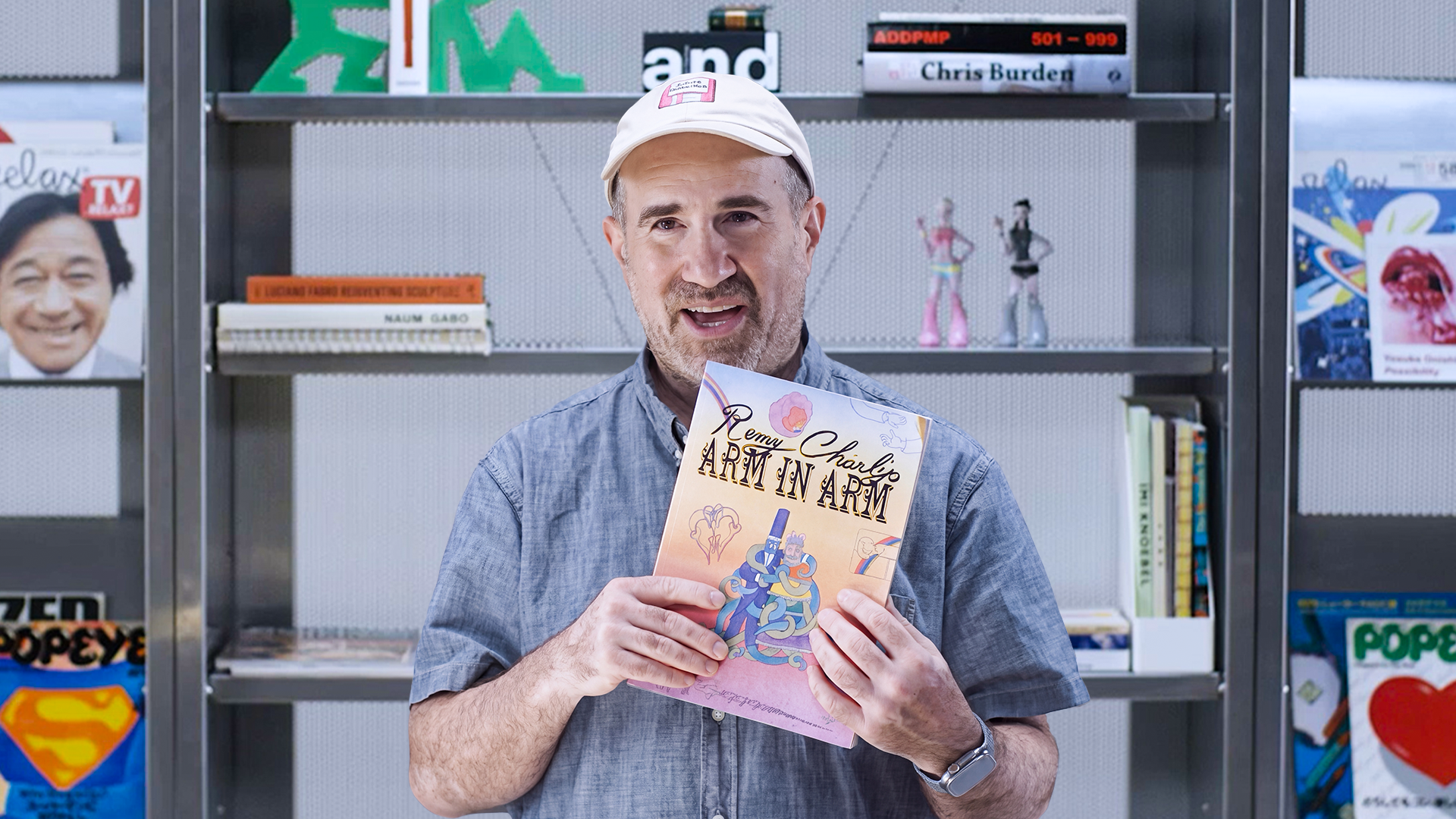 Zach Lieberman holds a book