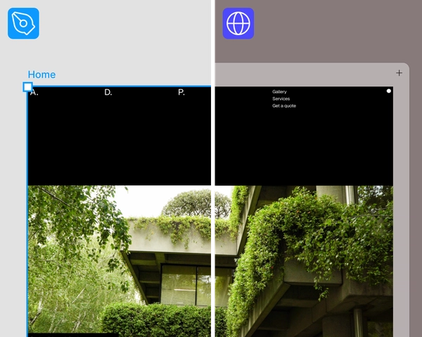 デザインとサイトのインターフェースにまたがるホームイメージ