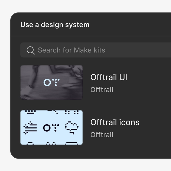 Two different design systems libraries, one for the user interface, the other for the product icons