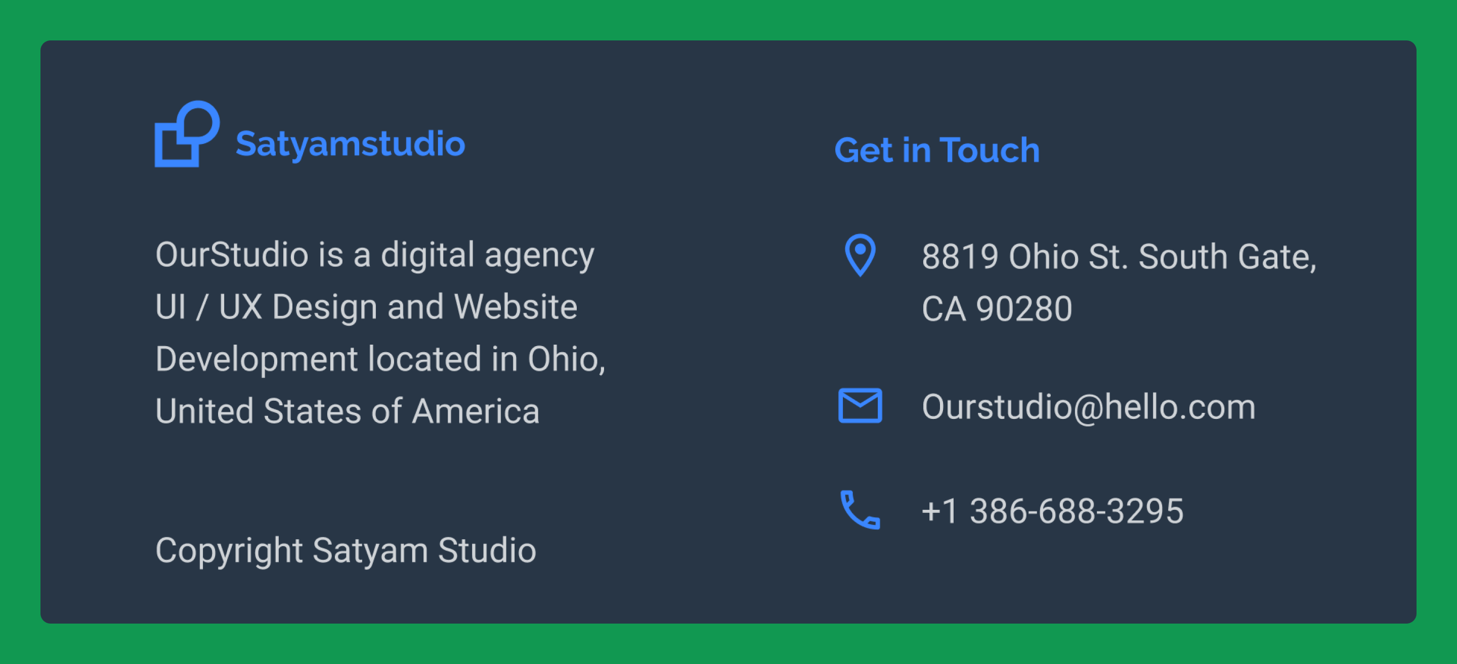 Footer template emphasizing trust and key links