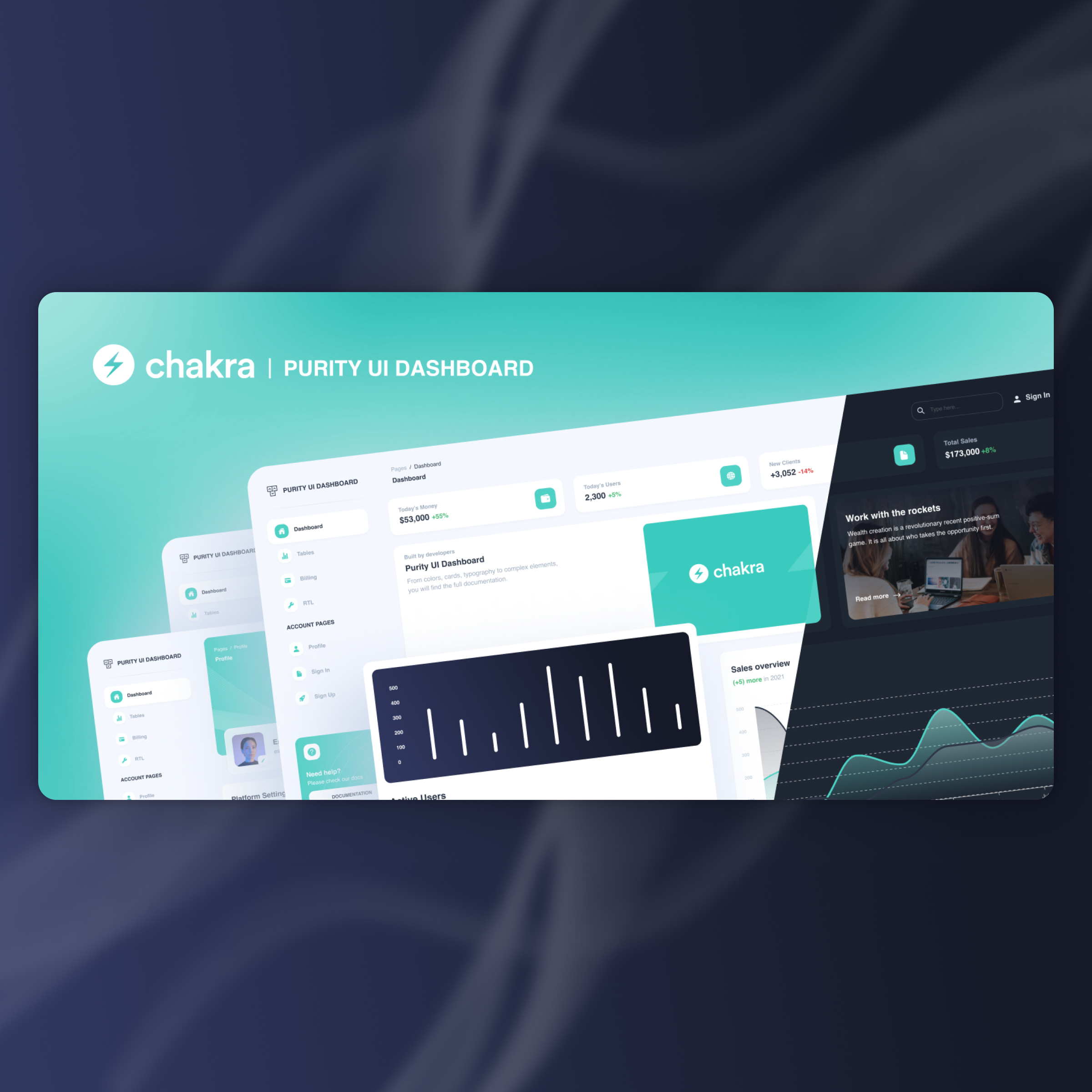 tableau de bord purity UI