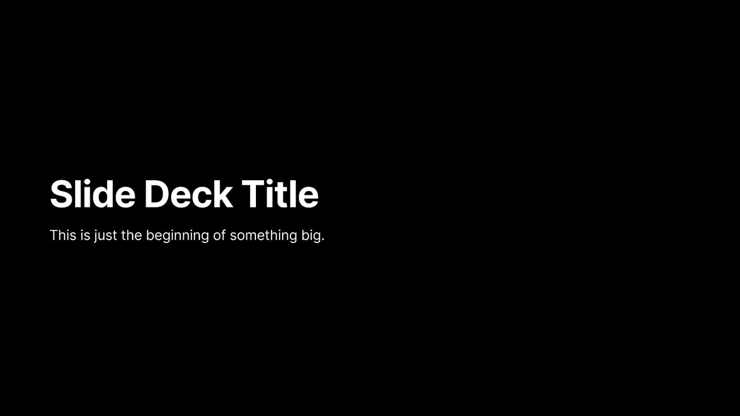 Mimimalist dark pitch deck template