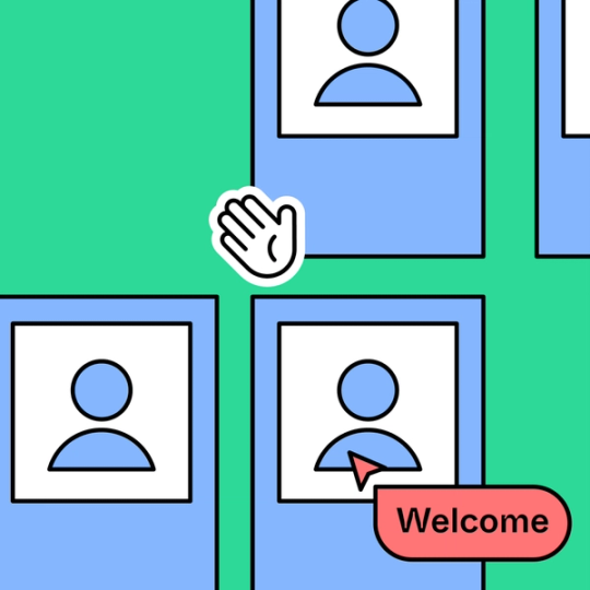 placeholder sections for team introductions on a diagram