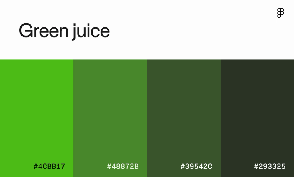 Green juice color palette