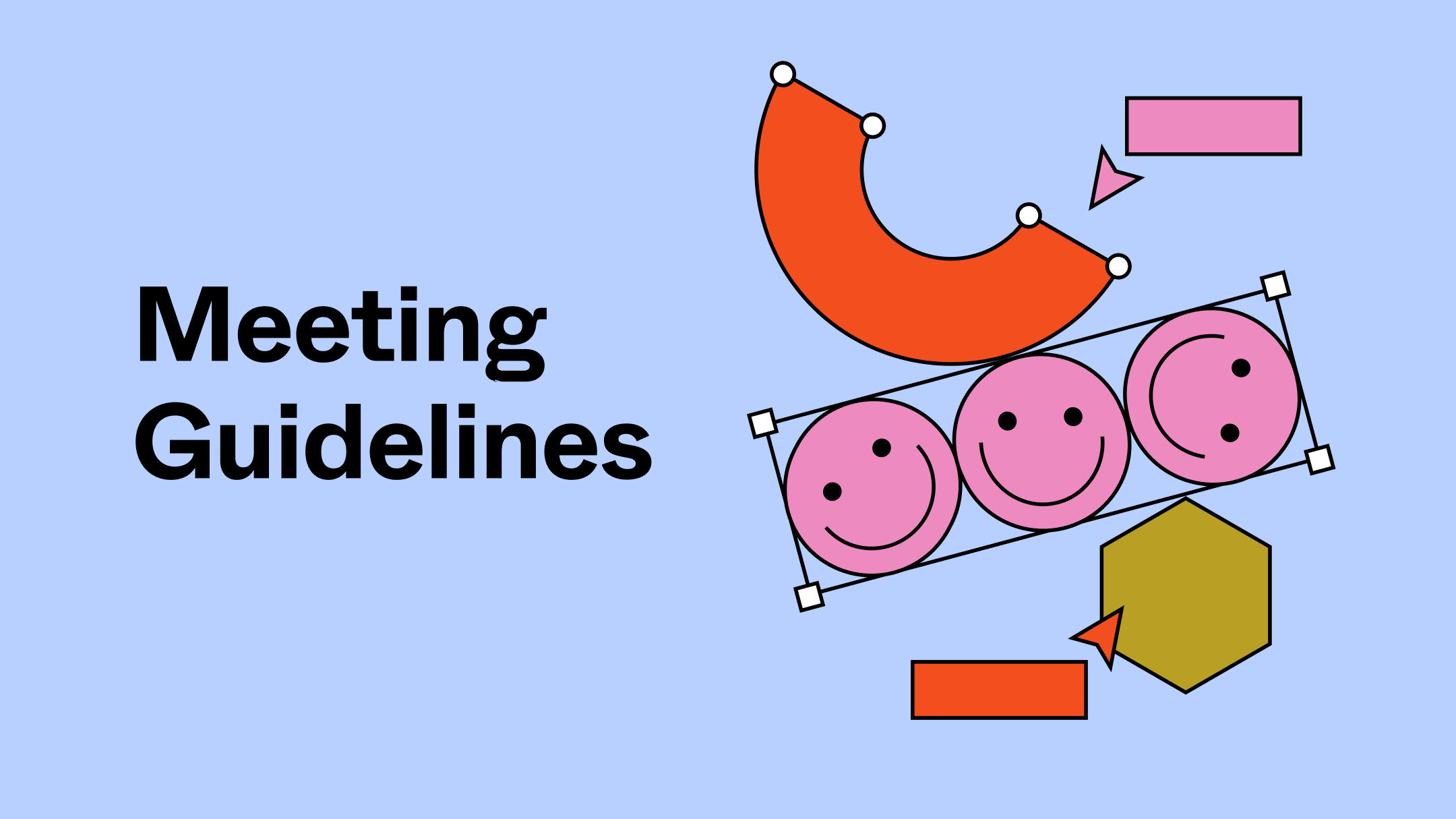 A cover image that reads "Meeting Guidelines" next to an arrangement of shapes