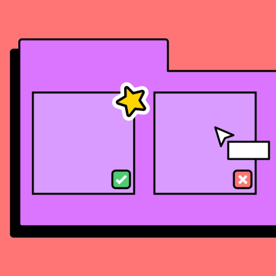 purple graphic representing a computer folder