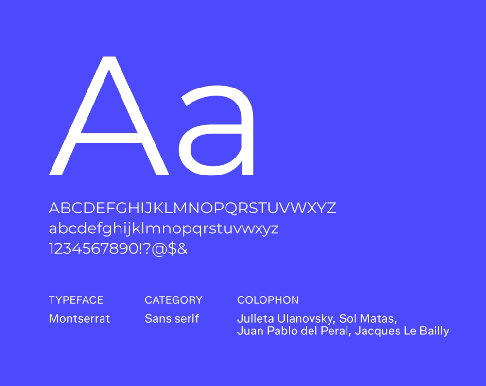 Montserrat resume font example.