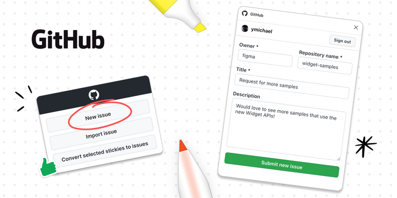 The github integration widget within FigJam