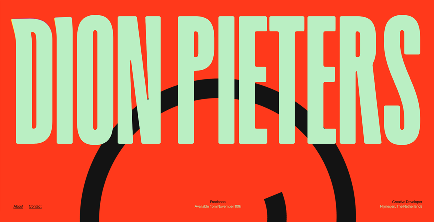 Dion Pieter’s portfolio website