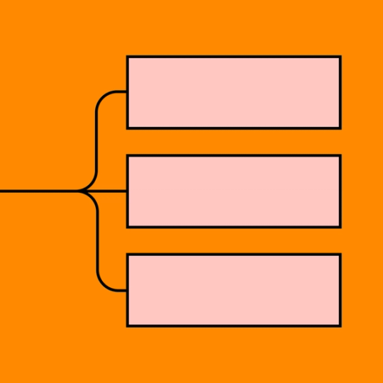 section of a brace map zoomed in on three stacked rectangles