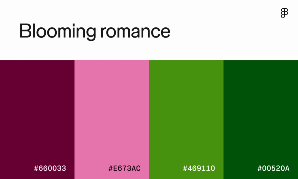 Blooming romance color palette
