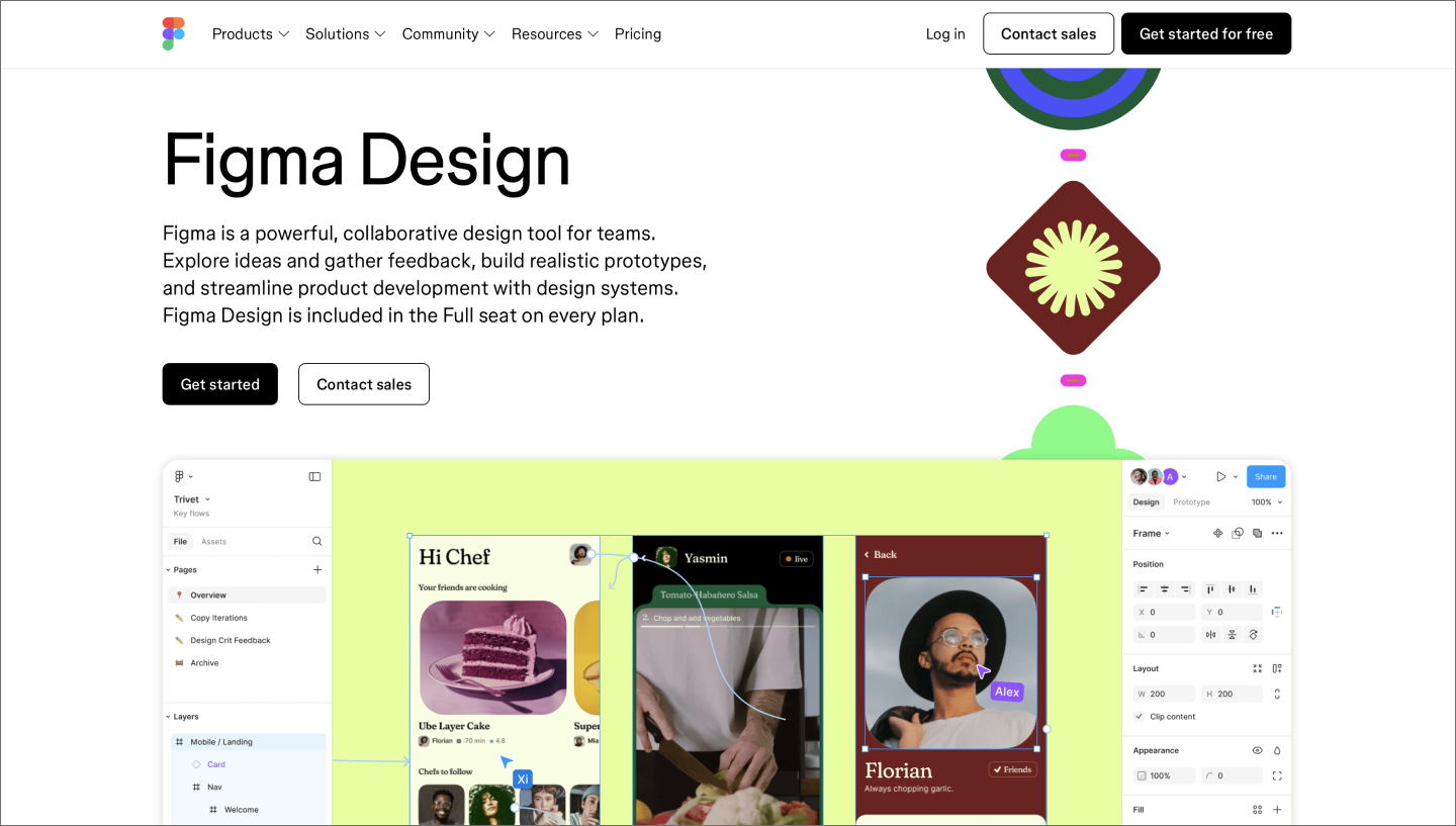 The Figma Design homepage, showing the collaborative interface.