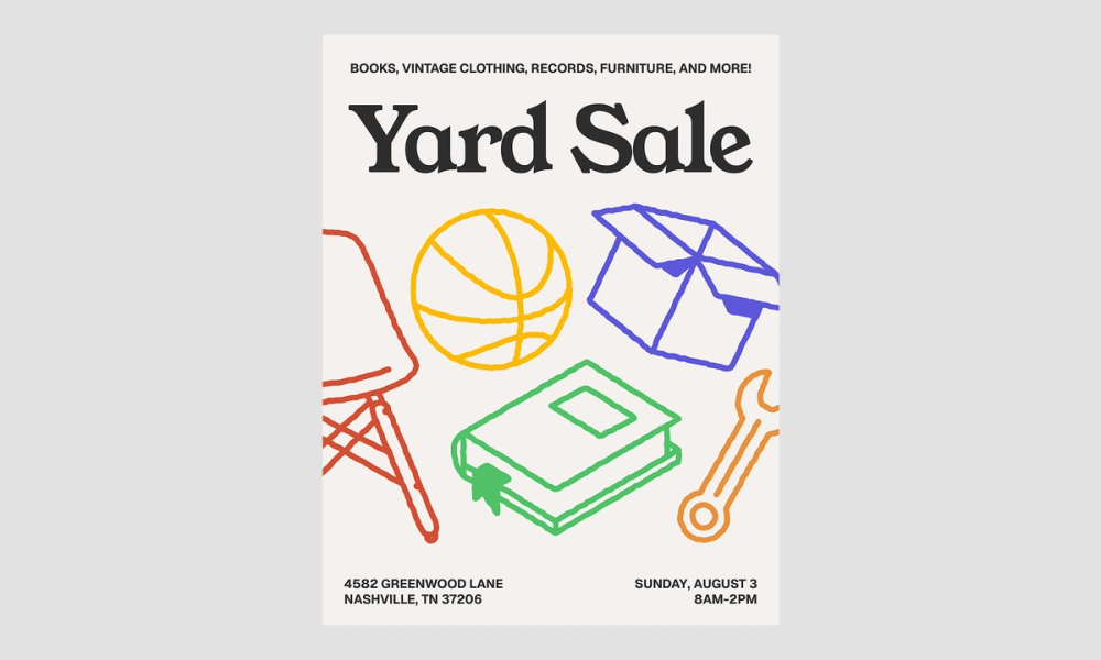 Yard sale free flyer template.