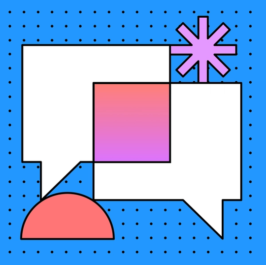 two speech bubbles overlapping