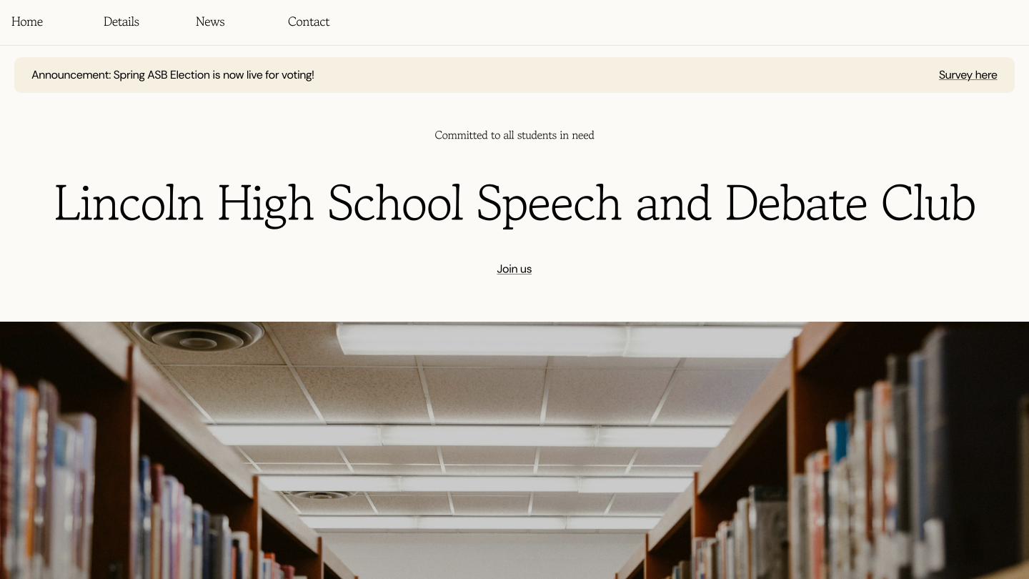 After-school activities website template.