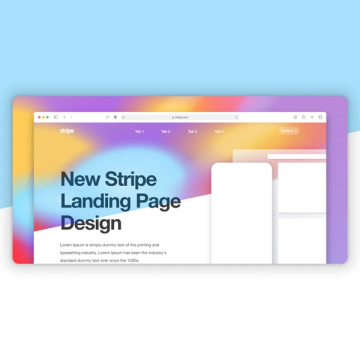 Stripe Website Header Mockup Hero Image