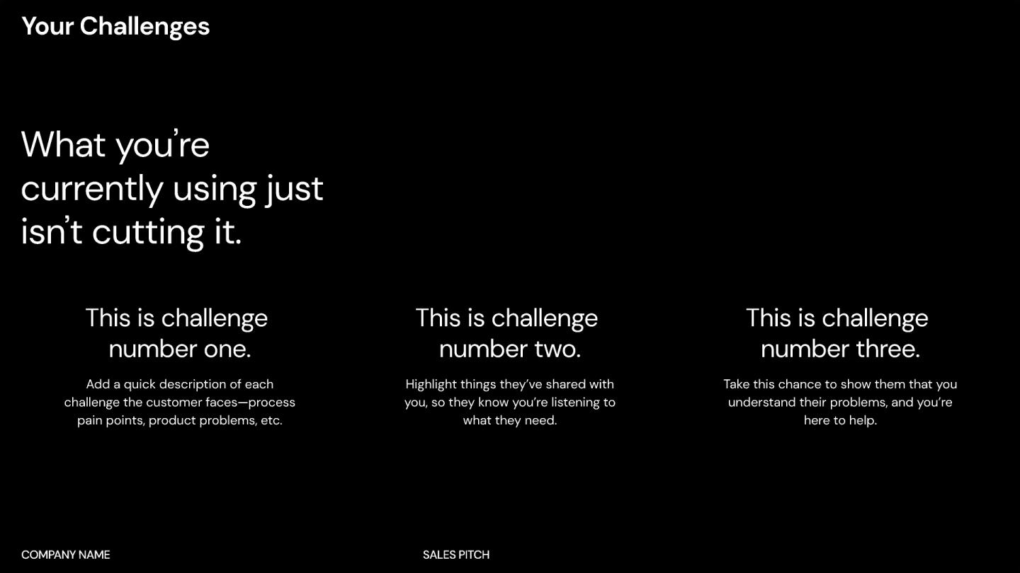 Sales pitch deck template