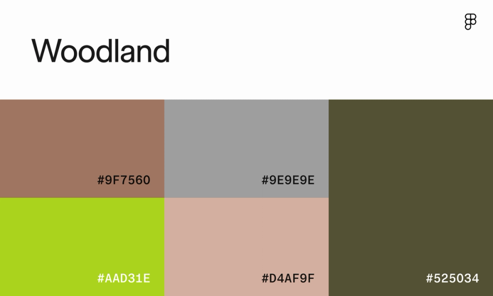 Brown website color scheme with shade of chartreuse.