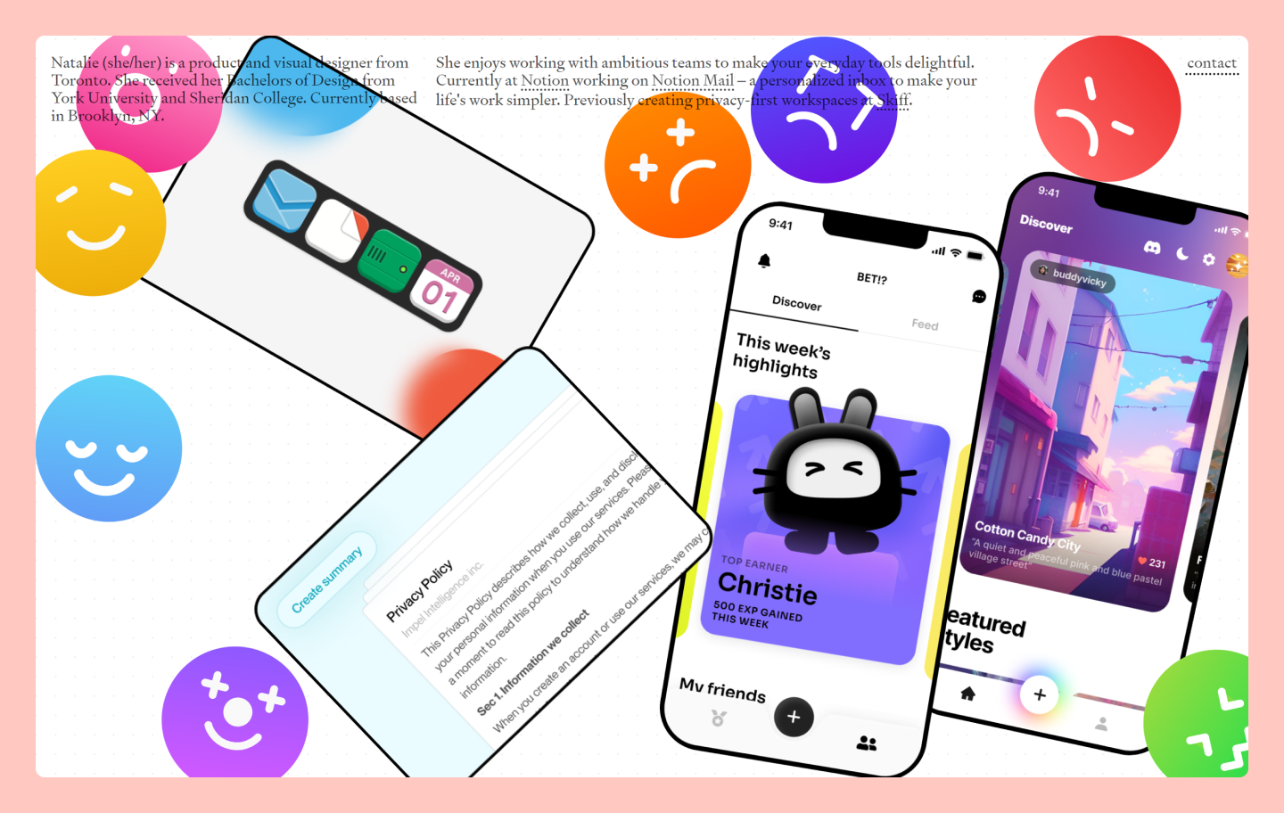 Natalie Almosa’s portfolio website