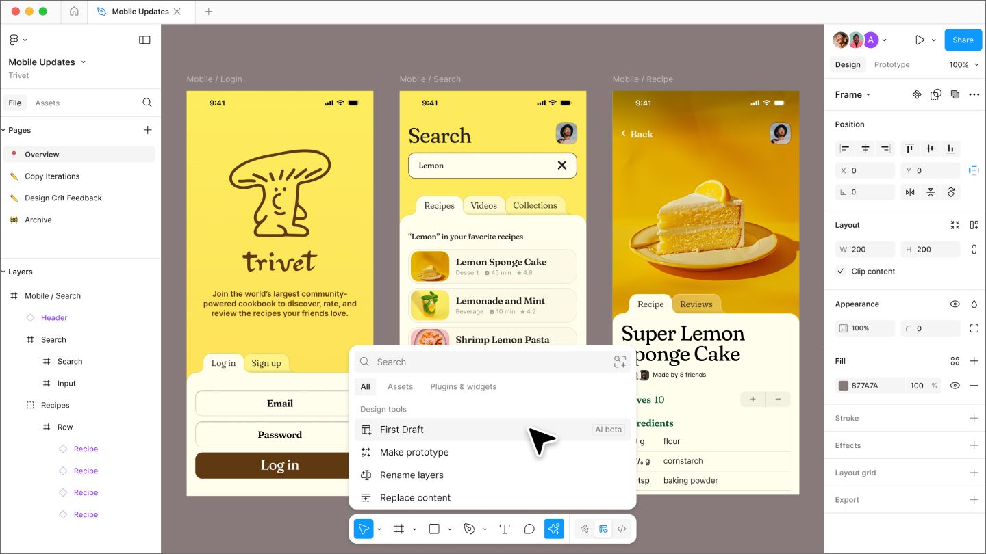 Figma AI design tool website