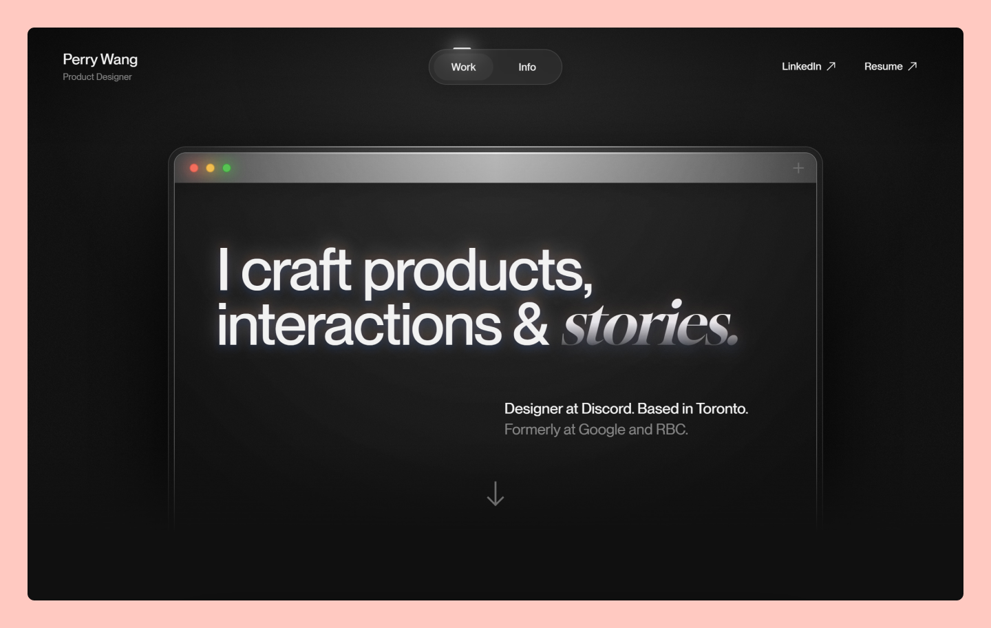 Perry Wang’s portfolio website