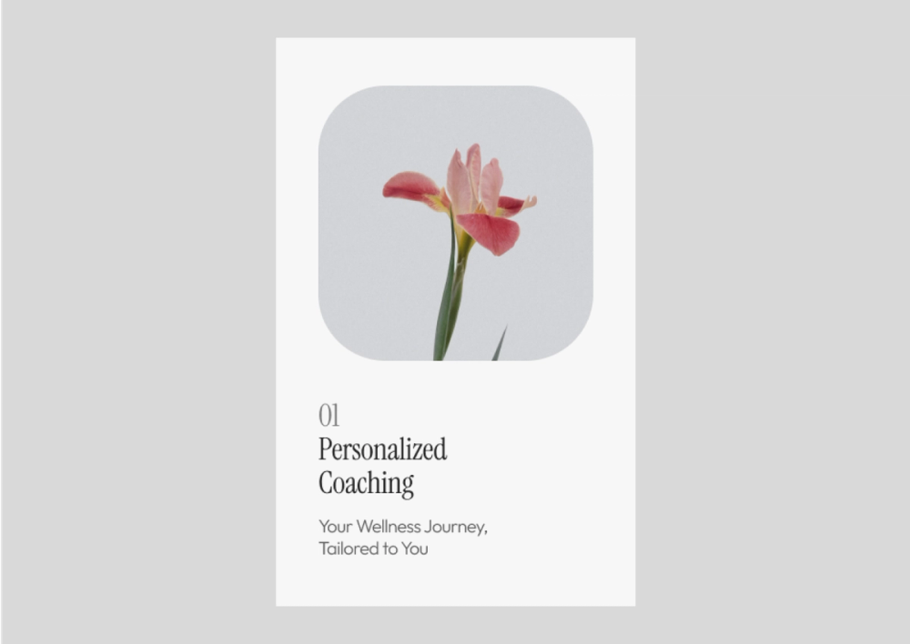 screenshot of a mobile personal coaching website template.