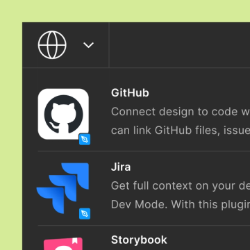 A Figma community menu showing a list of available plugins