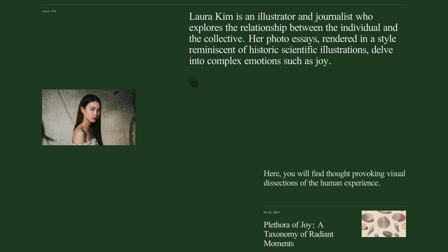 Visual essay personal website template.