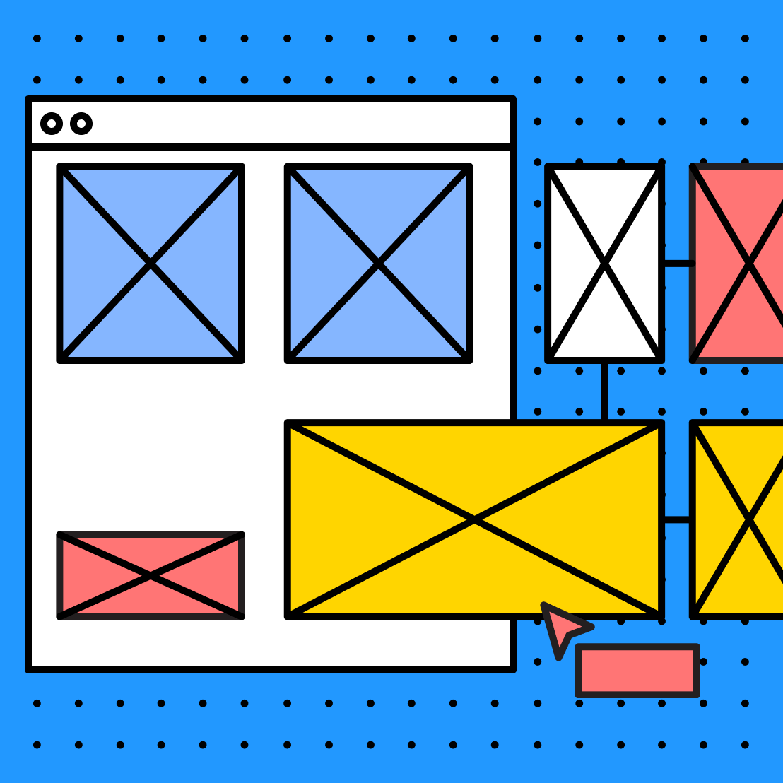 placeholder boxes that are color coded