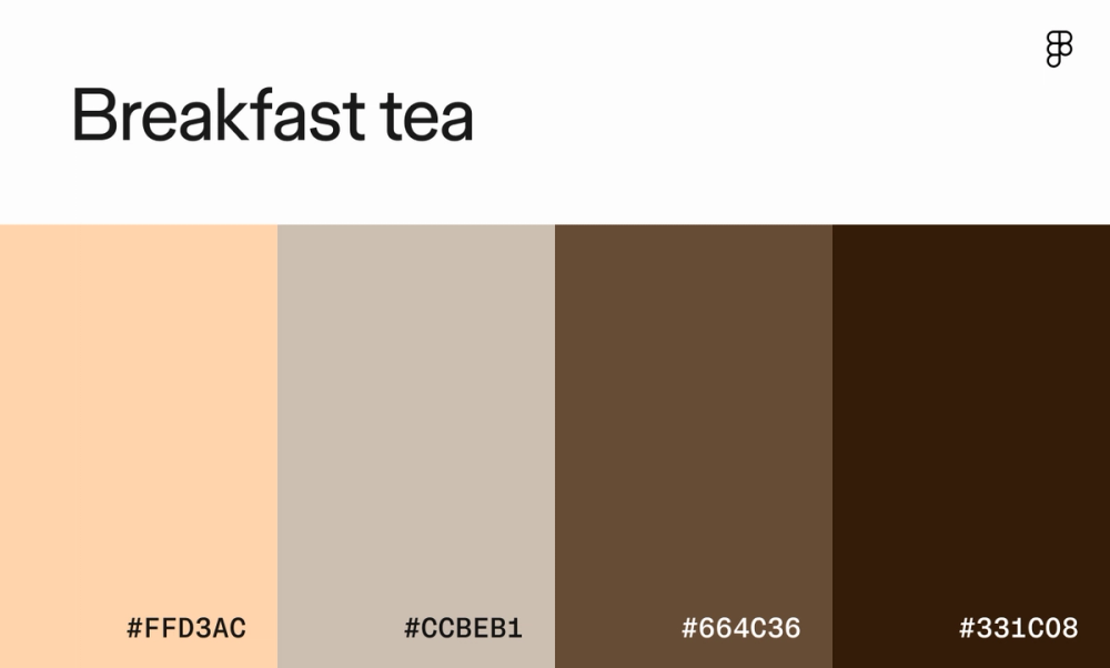 Breakfast tea color palette