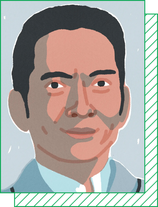 Illustrated portrait of John Maeda