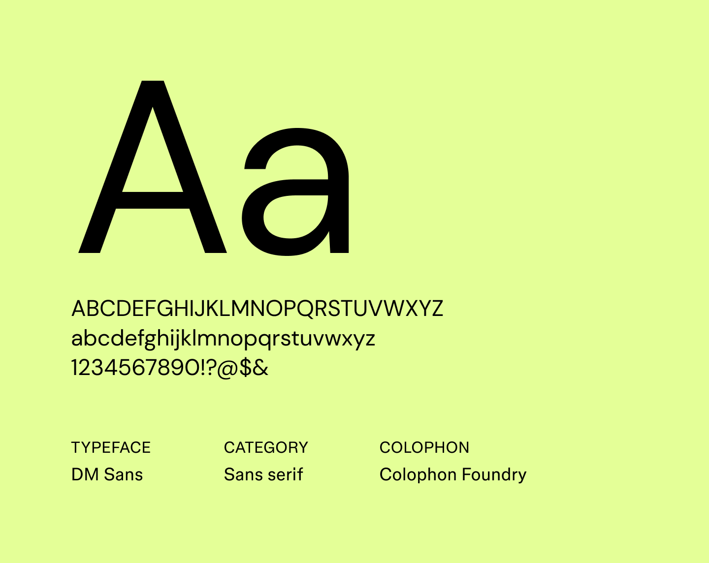 Example text using the sans serif font DM sans.