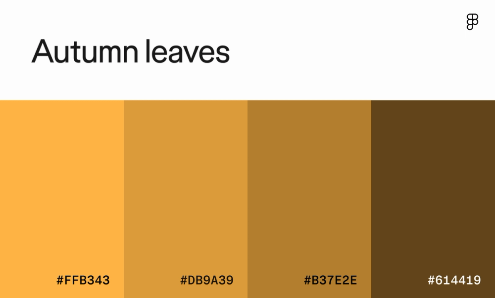 Autumn leaves color palette