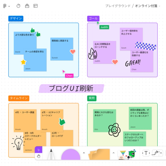 オンライン付箋のヒーロー画像