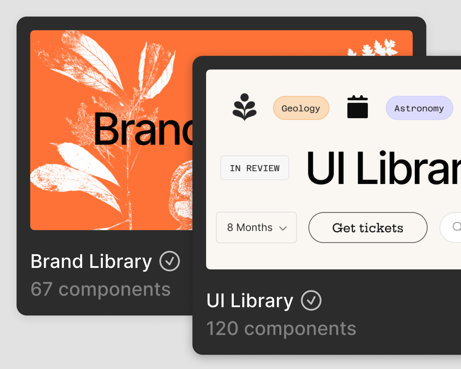 a brand and ui library with number of components