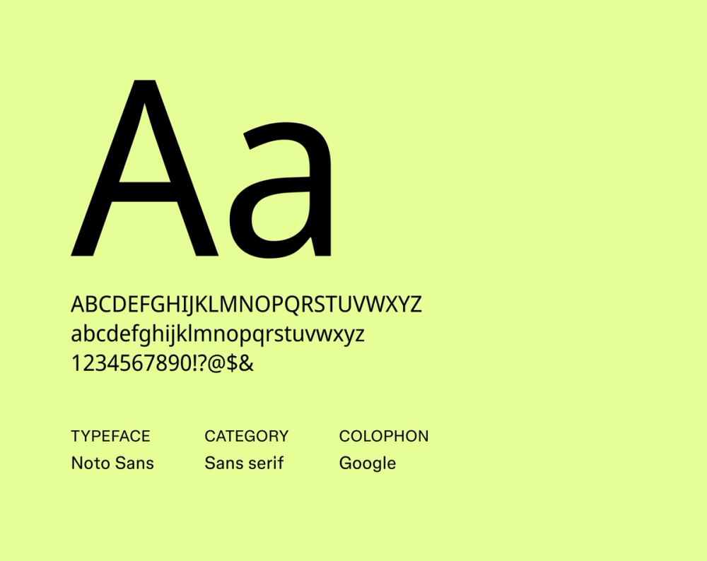 Example text showing Noto Sans font.