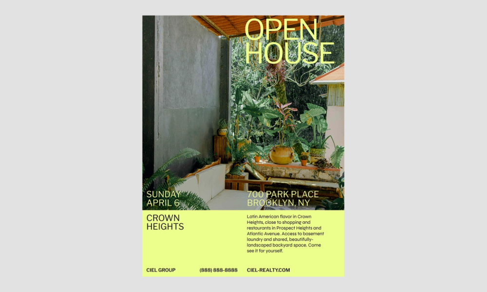 Modern open house free flyer template.