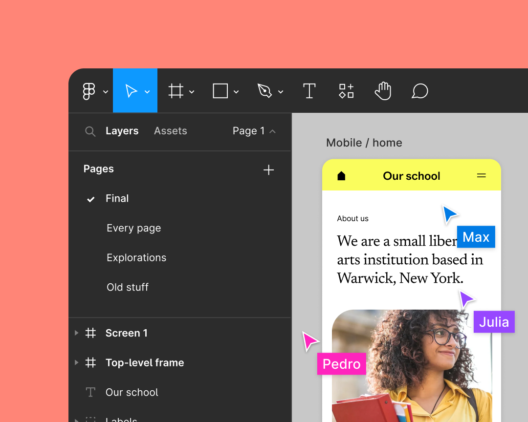Designing a mobile app in Figma