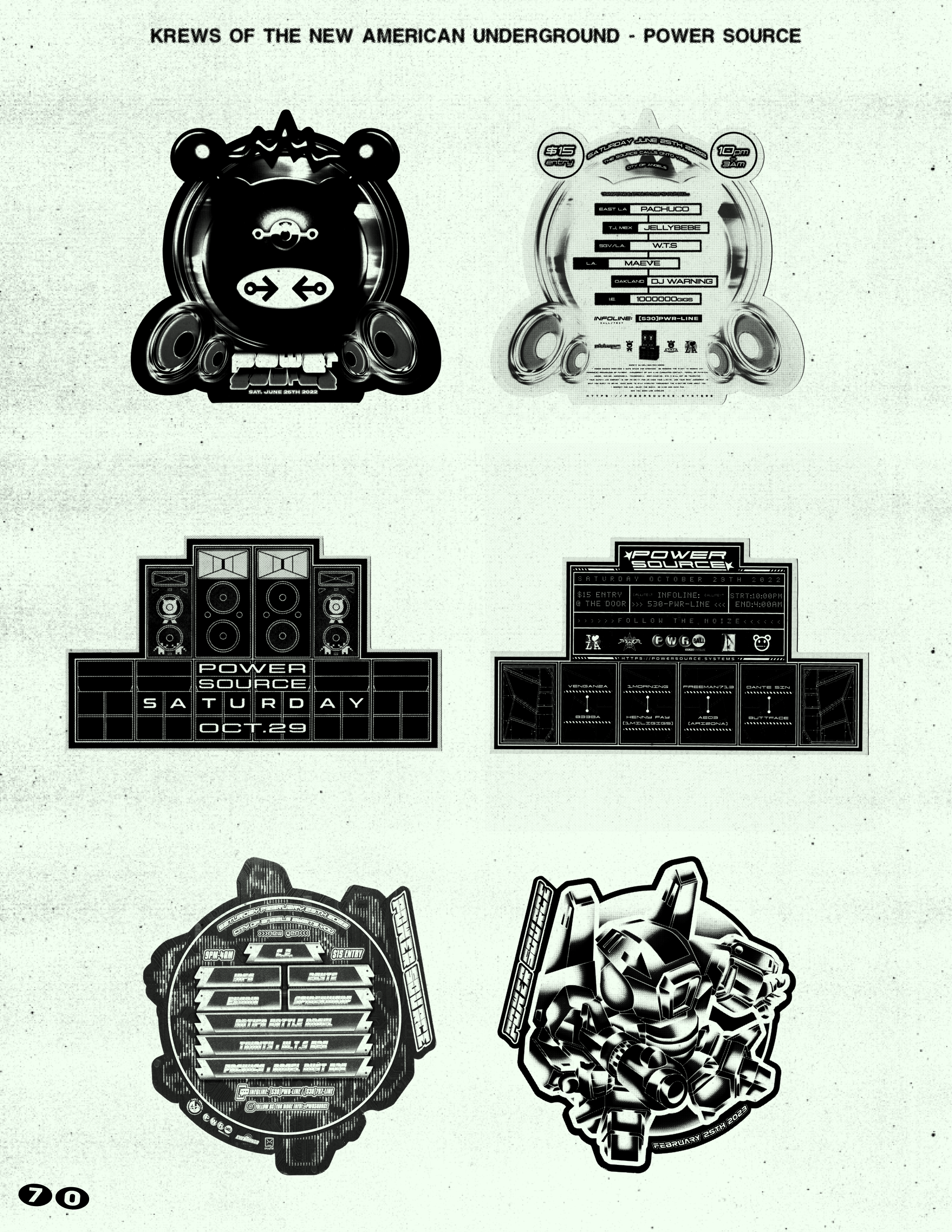 Promotional images for events put on by Power Source