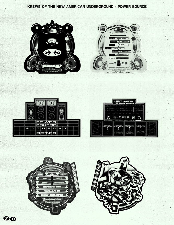 Promotional images for events put on by Power Source