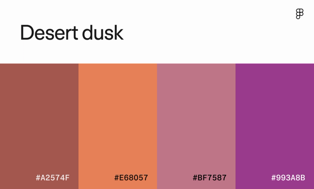 Desert dusk color palette
