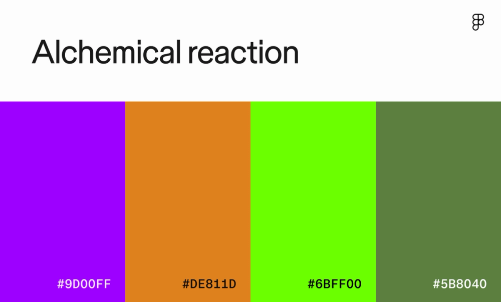 Alchemical reaction color palette