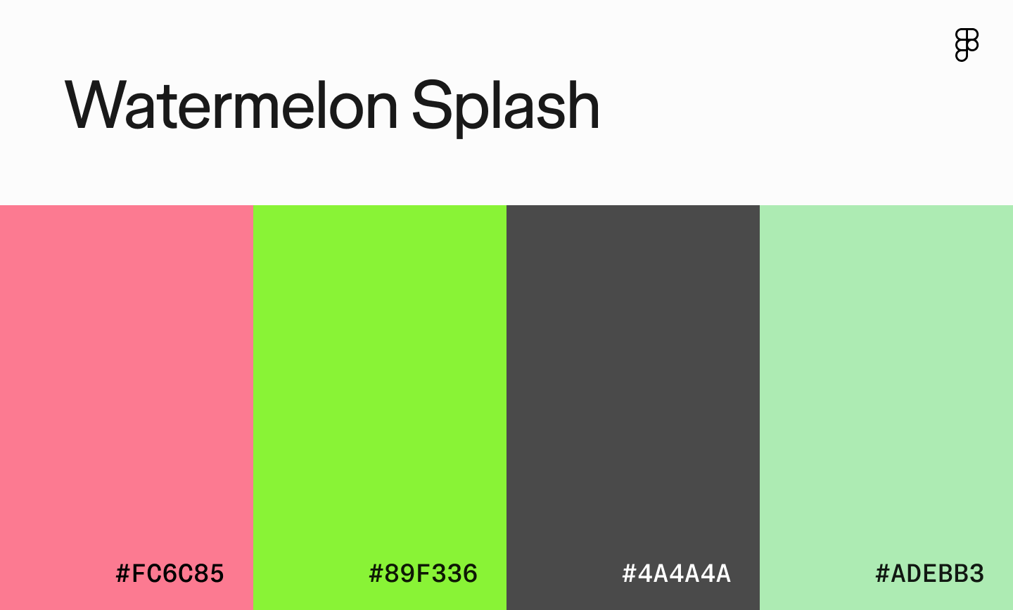 Watermelon splash color palette