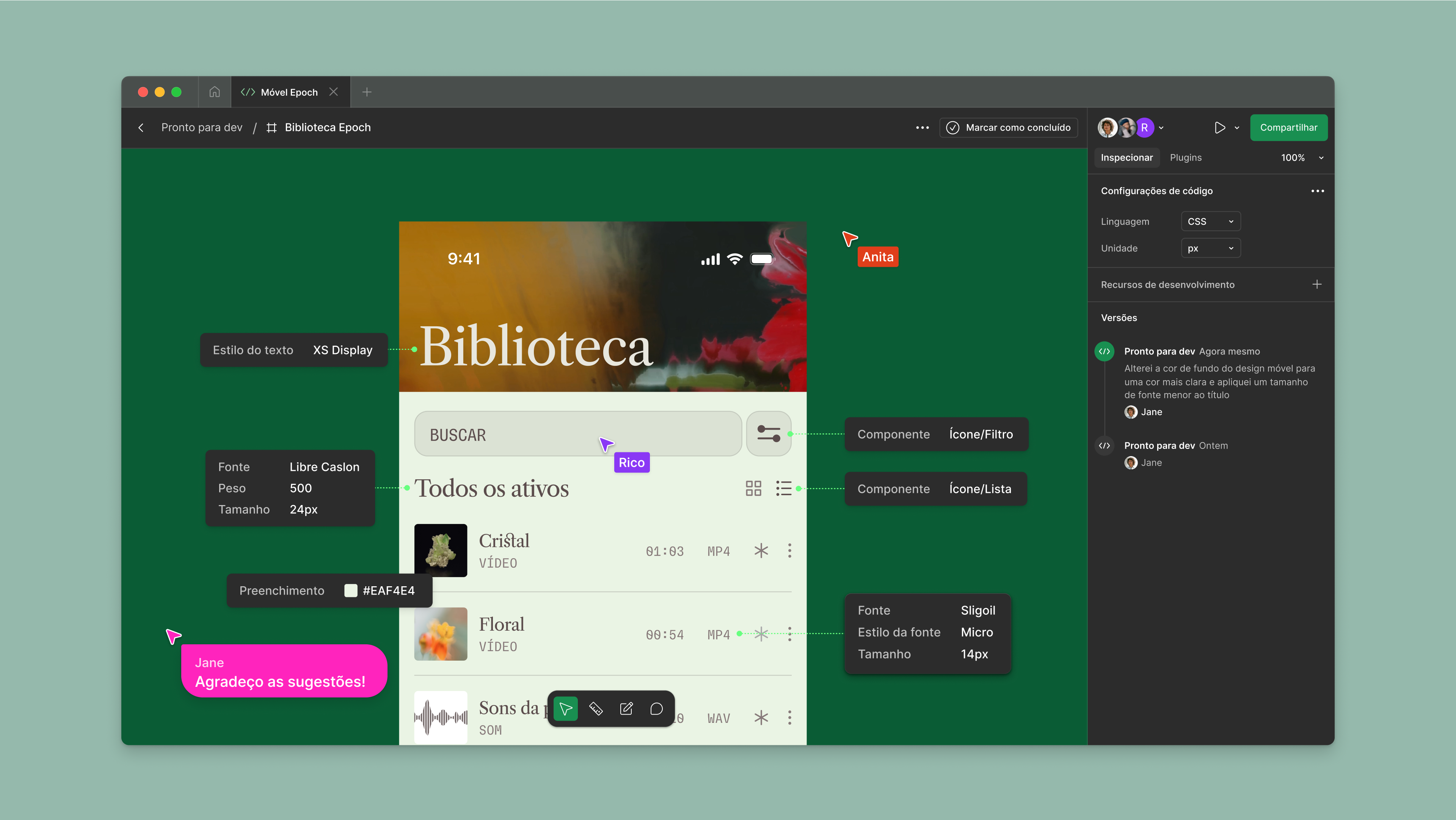 A screen in Dev Mode