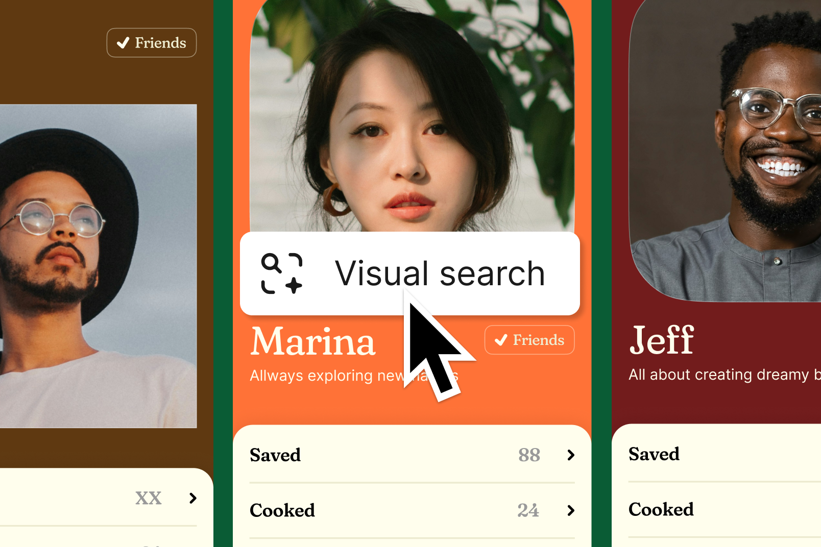 Instantané d'une interface avec une flèche au-dessus d’un bouton « Recherche visuelle ».